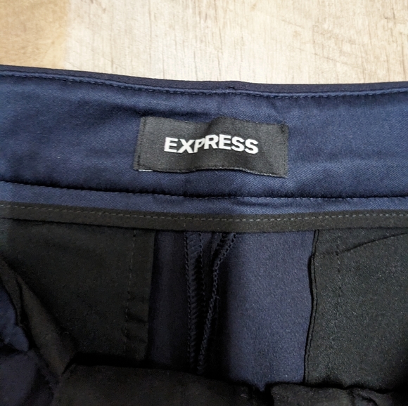 Express Navy Blue Crop High Rise Dress Pants - Picture 9 of 12